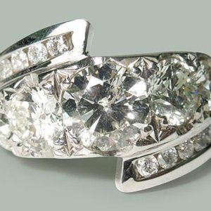 4.57 carat Round diamonds wedding ring and band se